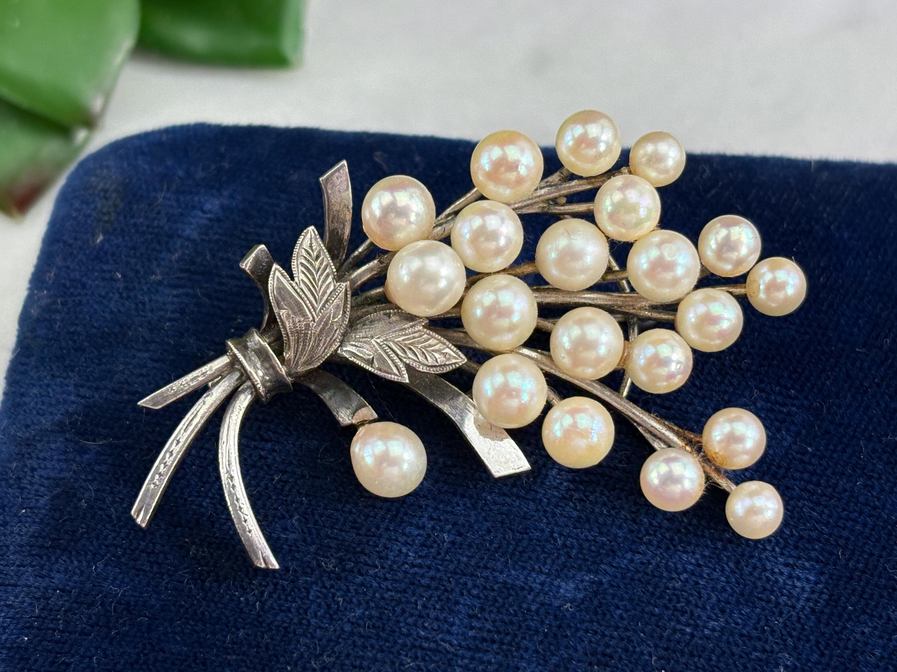 【MIKIMOTO】SILVER ブローチ MIKIMOTO ミキモト ブローチ 5粒 パール 真珠 シルバー