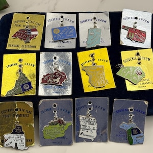 Enamel Souvenir State Charm - Map Travel Charms for Bracelet ONE PIECE Your Choice