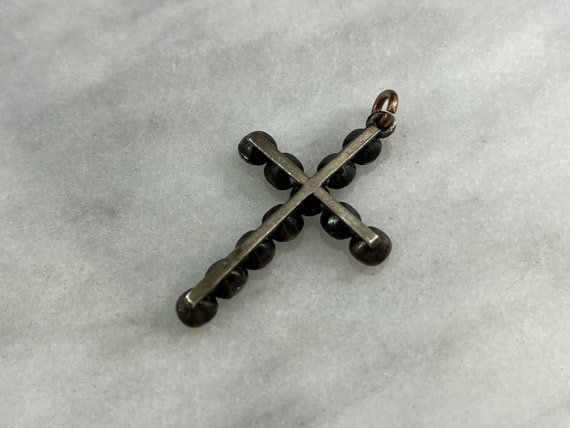 Antique French Paste Cross Pendant - Georgian Jew… - image 4