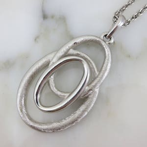 Trifari Jewelry Pendant - Mid Century Modern Silver Tone MCM Costume Jewelry