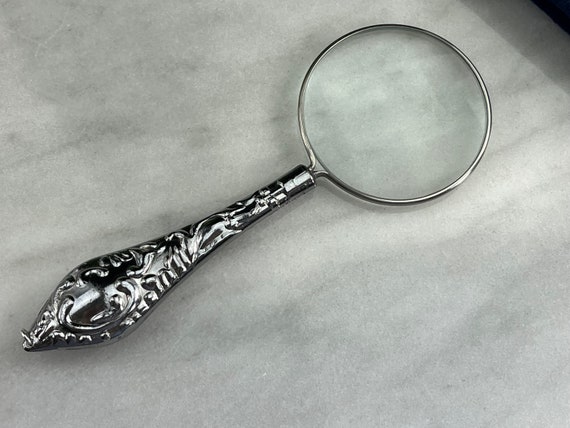 Magnifying Glass Necklace Pendant - Silver Tone, … - image 8