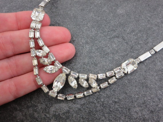 Clear Rhinestone Necklace - Festoon Rhinestone Br… - image 8