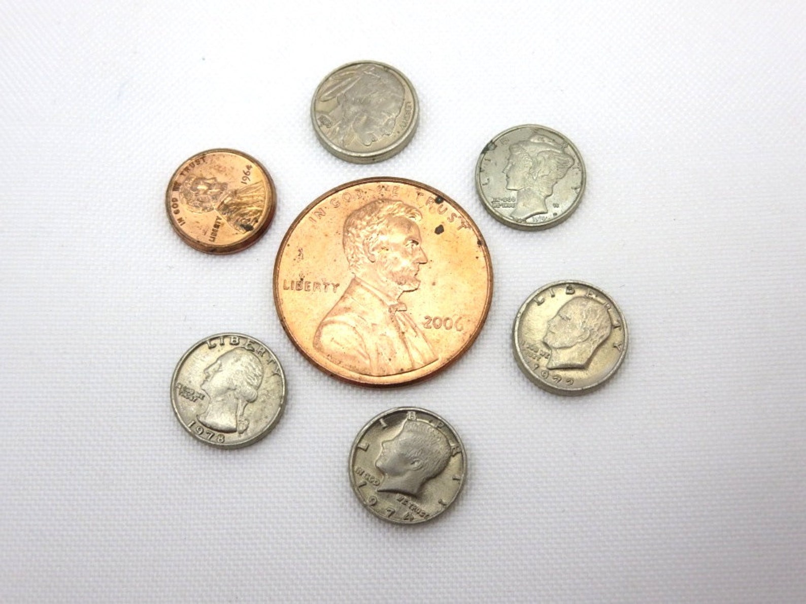 Miniature Coin Set Mini Dollhouse Coins US Penny Quarter Etsy