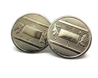 Boutons De Manchette Vintage En Or 14 Carats Et Platine - 4,85 Grammes, Très Bon état