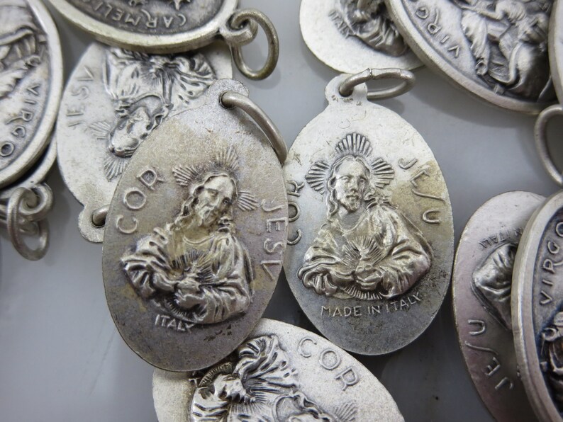 Medaglia Religiosa Madonna del Monte Carmelo Sacro Cuore di | Etsy