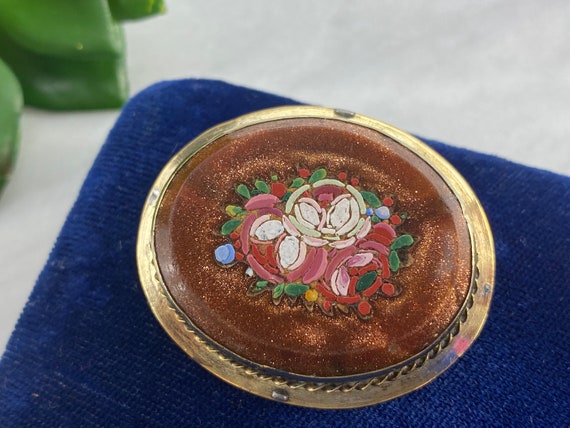 Broche Vintage Micro-Mosaïque Italienne - Bijou Ancien Et Rare
