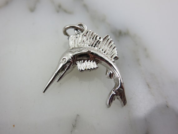 Sterling Silver Fish Charm - Swordfish or Marlin,… - image 4