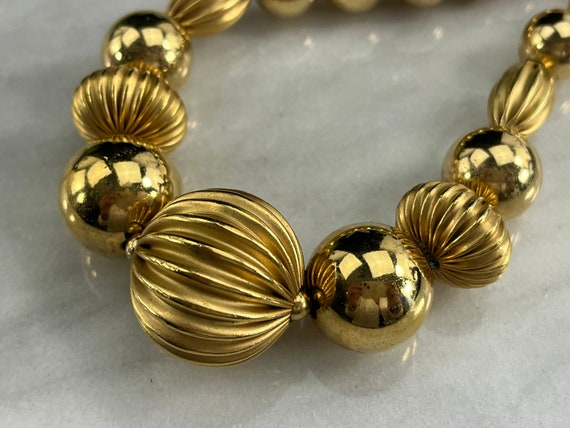 Gold Bead Necklace - Vintage Napier Costume Jewel… - image 7