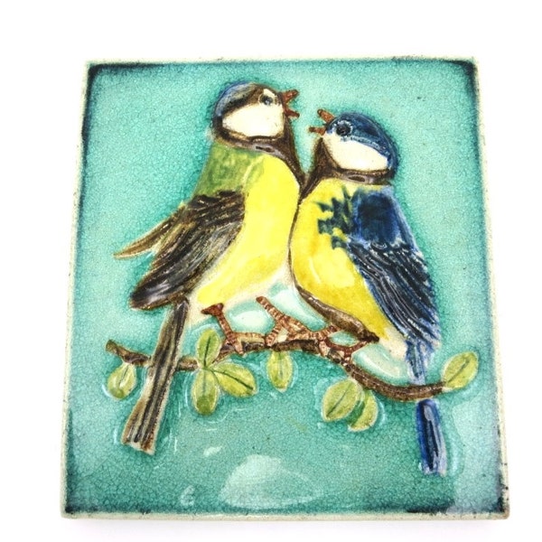 Majolica Tile - 3D Birds Wall Hanging