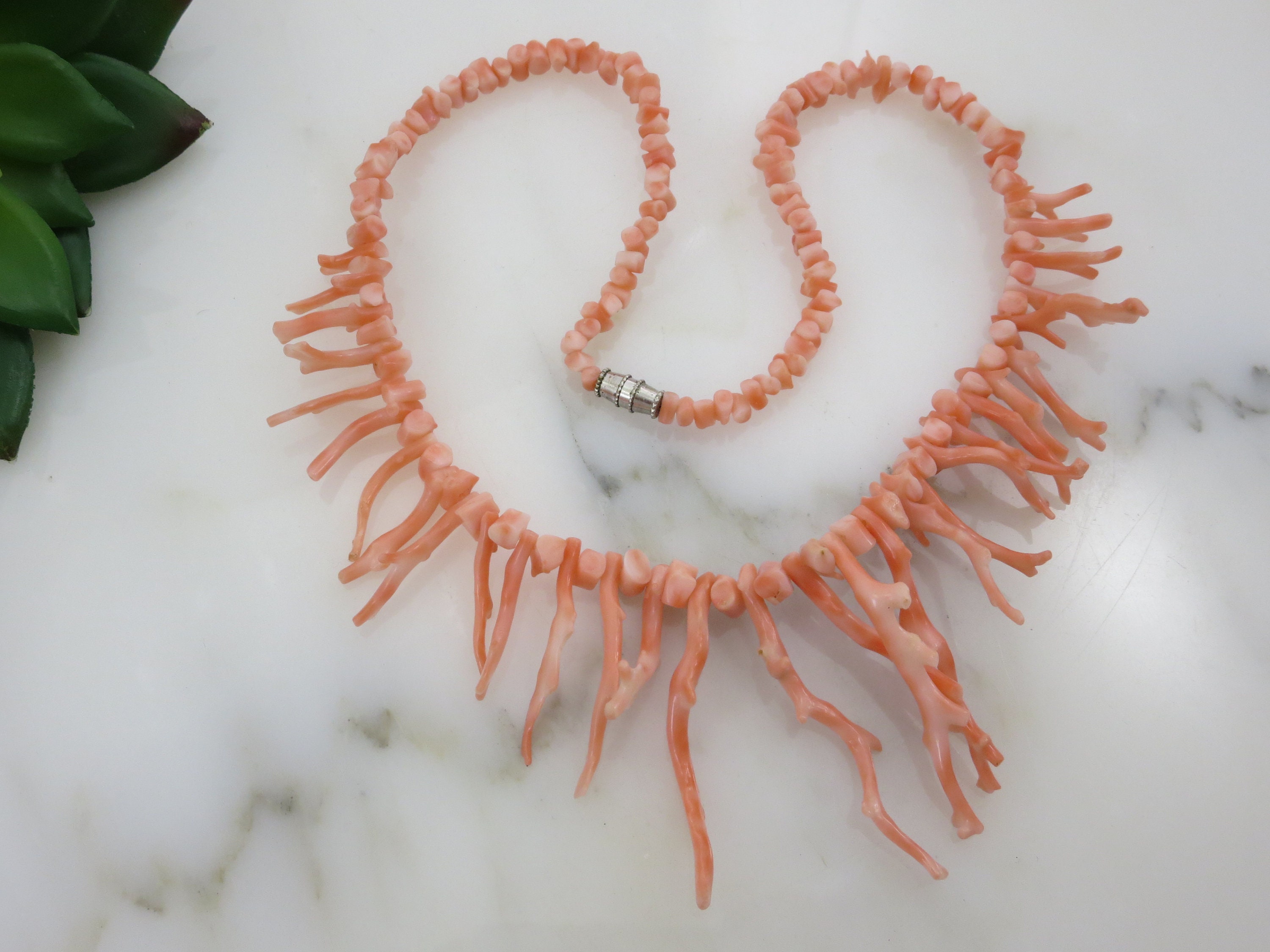 Salmon coral clearance necklace