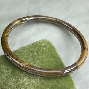 Art Glass Bangle Bracelet - Vintage Jewelry Marbled Butterscotch