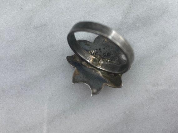 Sterling Statement Ring - Silver Flower Ring, Mex… - image 3