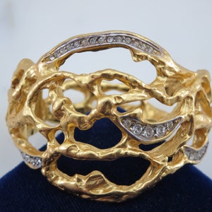 Elizabeth Taylor for Avon Jewelry Bangle Brutalist Bracelet - Rhinestones, Treasured Vine Costume Jewelry Bracelets for Women
