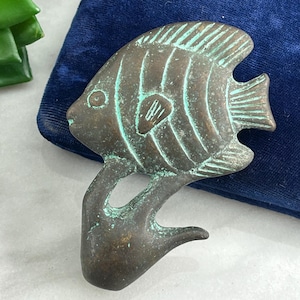Tropical Fish Lamp Finial - Bronze or Brass Finish Lamp Topper