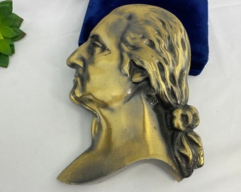 Bronze Finish George Washington Wall Plaque - Cast Metal, Presidential Profile