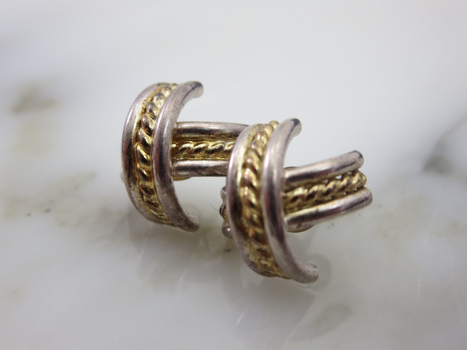 Silver and Gold X Earrings Sterling Silver Pierced X Kisses Etsy