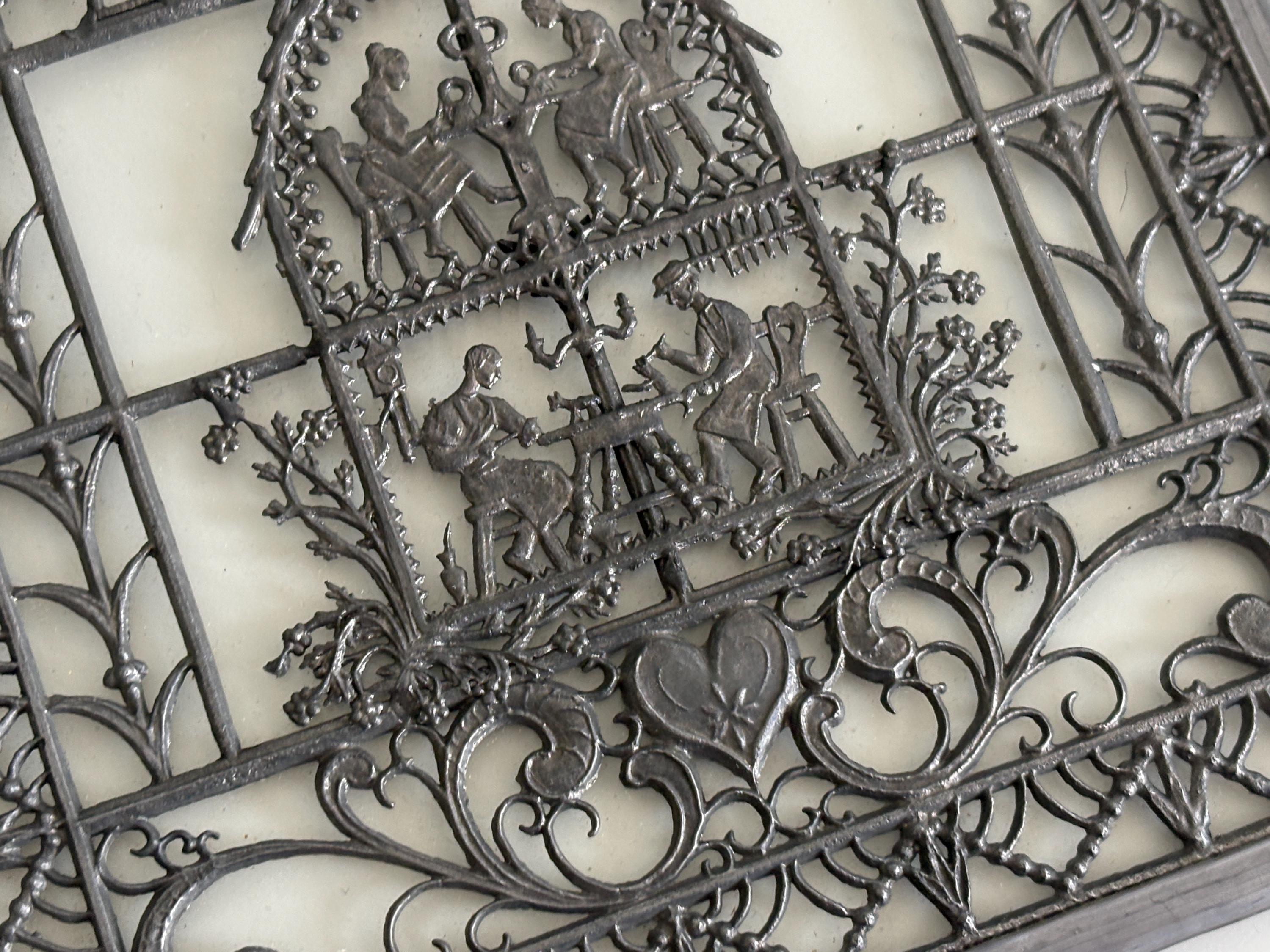 Vintage Babette Schweizer German Pewter Glass Wall Hanging Sun