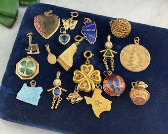 Vintage Bracelet Charm or Pendant - ONE PIECE You Choose, Gold Tone
