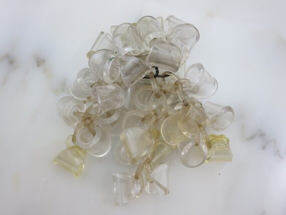 Vintage 1930s Clear Plastic Dangle Brooch - Early… - image 9