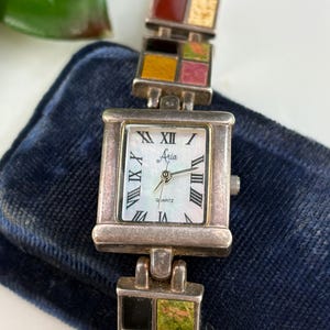 Aria Sterling Silver Multi Gemstone Watch - Vintage 925 OIT  display picture 3