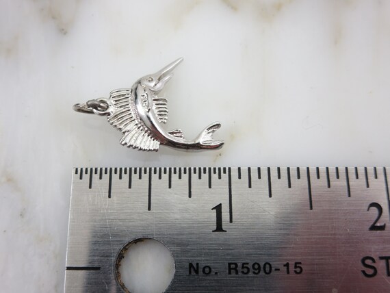 Sterling Silver Fish Charm - Swordfish or Marlin,… - image 3