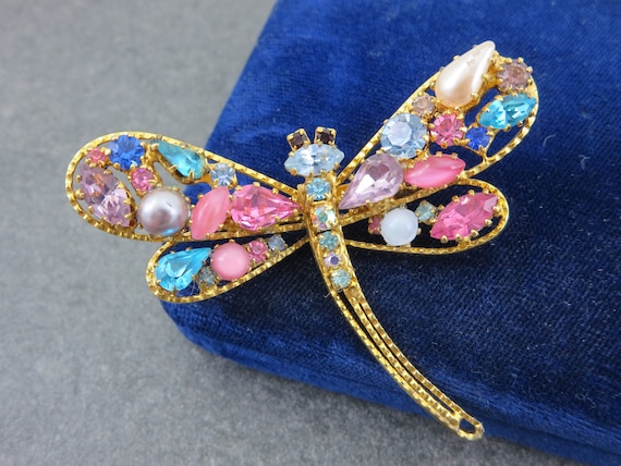 Rosemarie & Jubalee Dragonfly Brooch Pendant - Sparkling Crystal Rhinestone Pin, 3.25 Inches, Convertible Jewelry - View #8