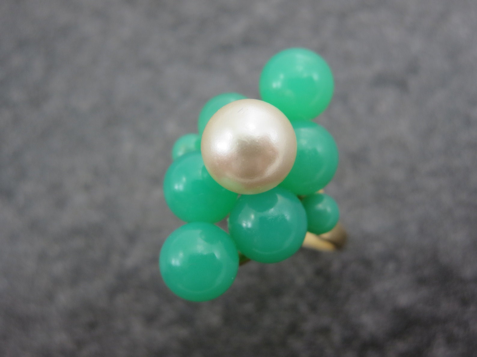 Jade Ring 14k Gold Jade Ball Rings for Women Size 8.5 Faux Etsy