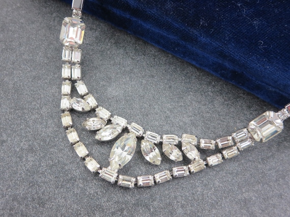 Vintage Rhinestone Festoon Necklace: Bridal Jewelry