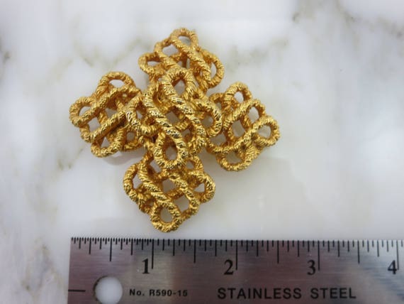 Vintage Gold Knot Brooch or Pendant - Lucien Picc… - image 2