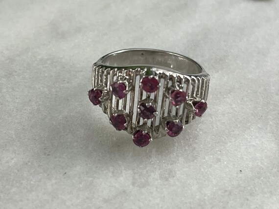 Ruby Statement Ring - Genuine Natural Rubies, Ste… - image 4