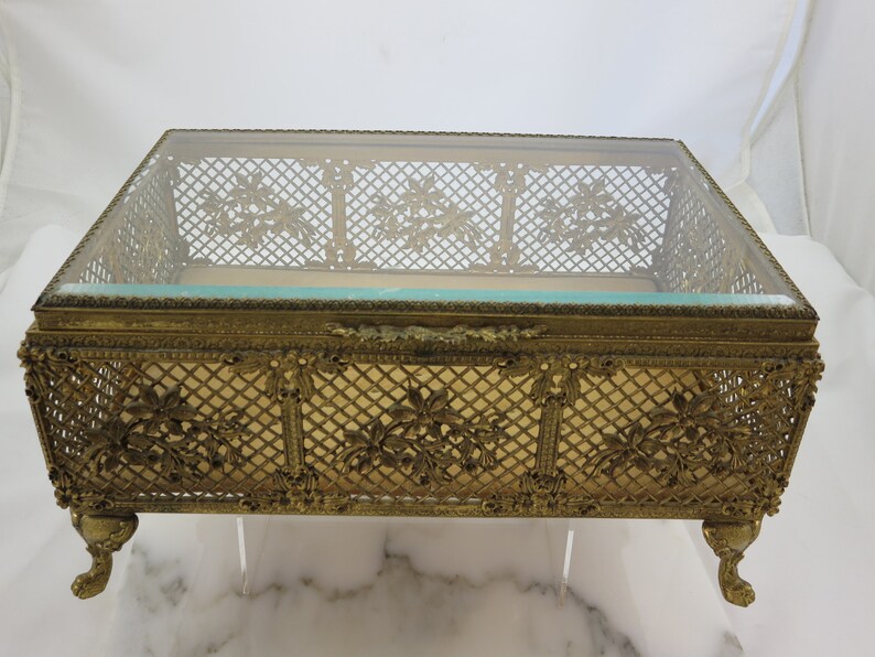 large glass jewelry box