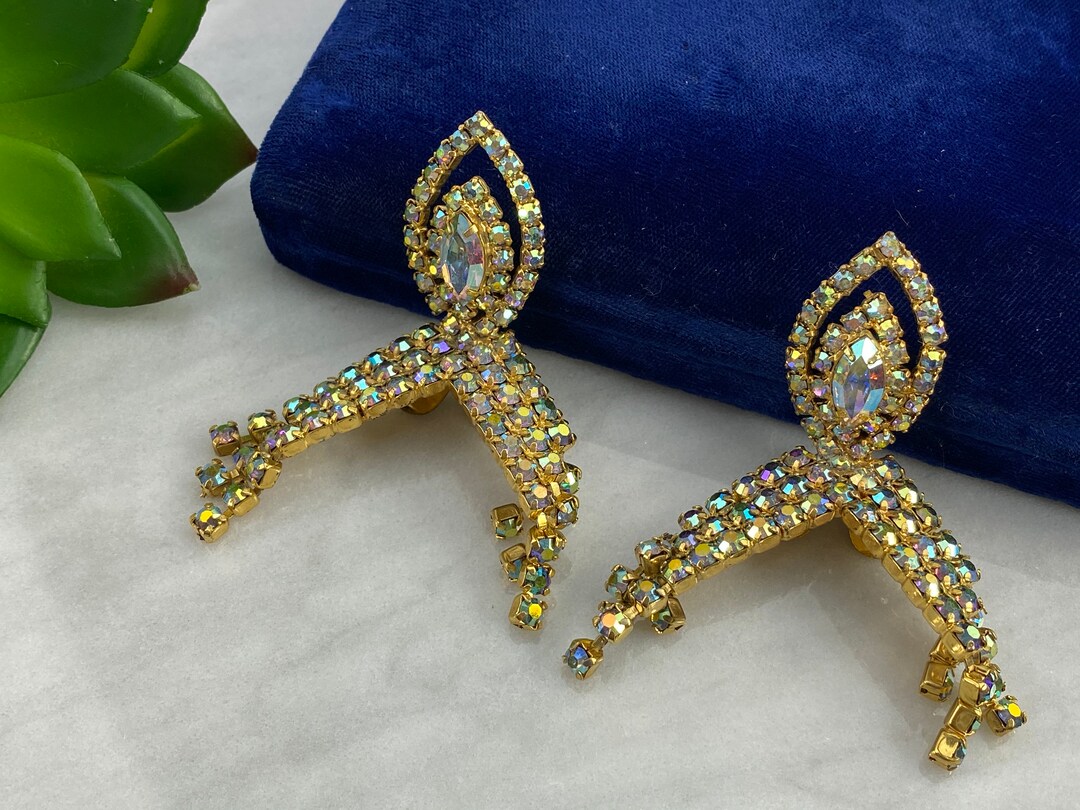 AB Rhinestone Shoe Clips - Vintage Bridal Shoe Jewelry, Musi - Etsy