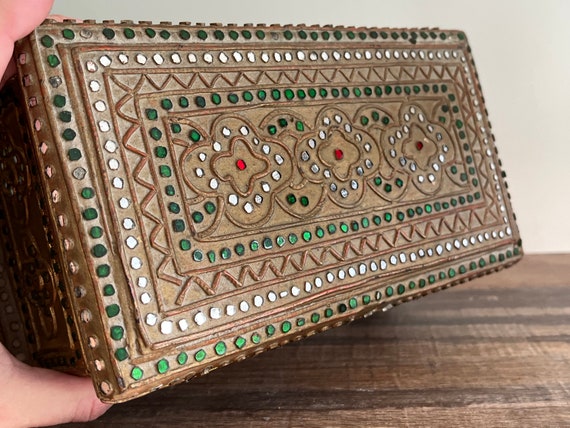 Vintage Burmese Wooden Trinket Box - Jewelry Box,… - image 4