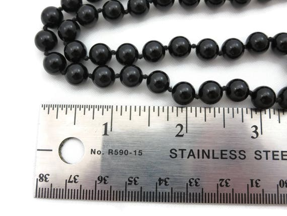 Vintage Black Onyx Necklace - 14k Gold Clasp Bead… - image 7