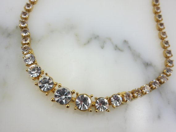 Rhinestone Monet Necklace - Costume Jewelry, Brid… - image 8