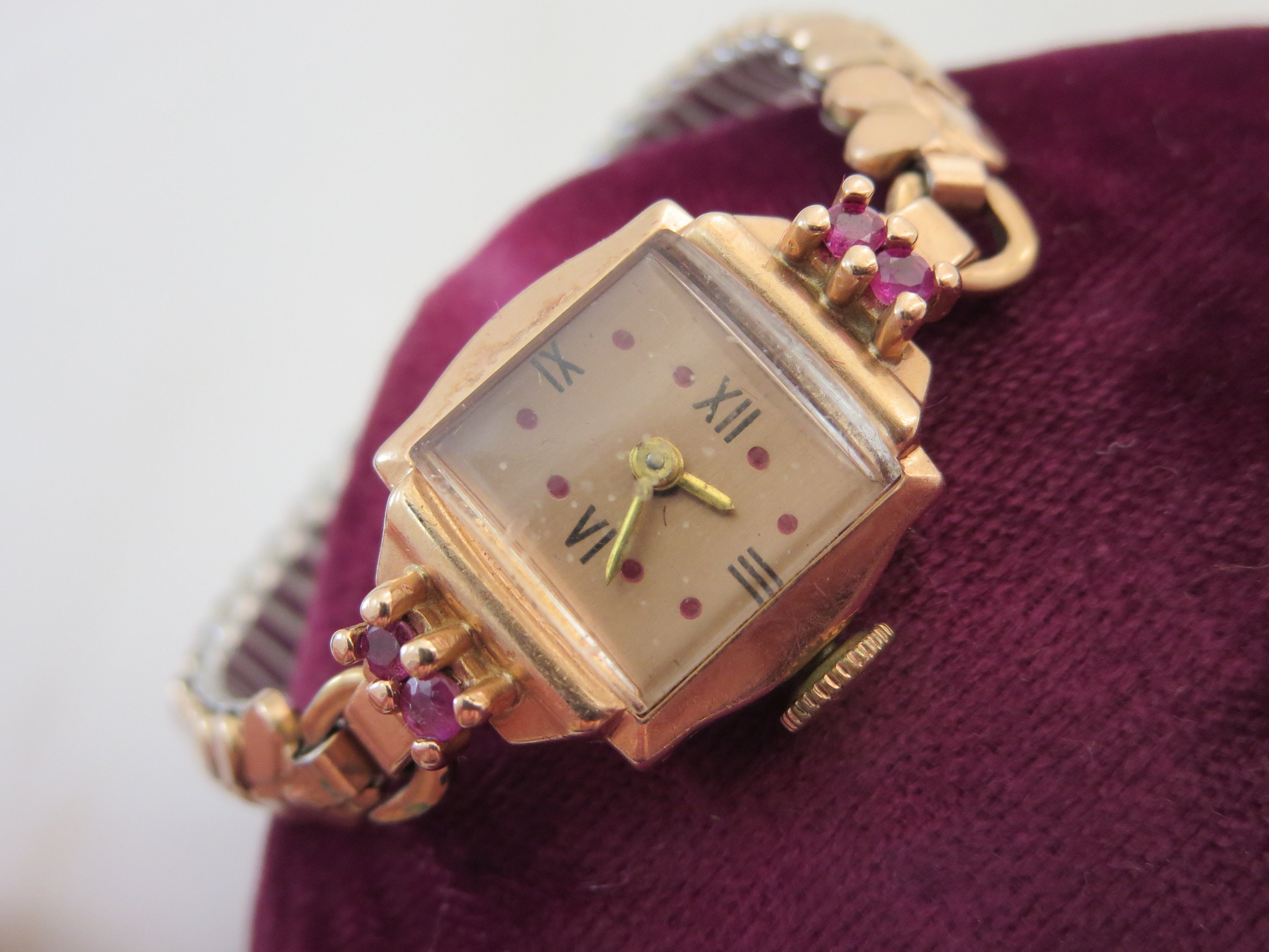 Ruby Watch 14k Rose Gold Swiss Watches 