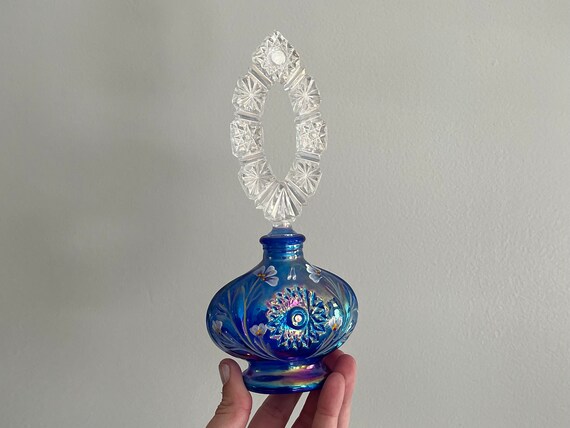 Vintage Hand Painted Fenton Glass Perfume Bottle … - image 3