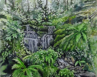 Waterfall - Original Watercolour Painting