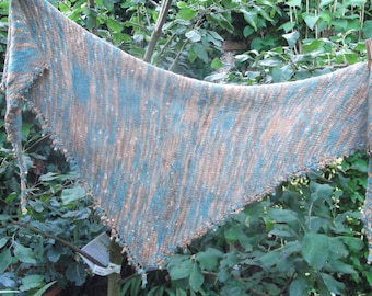 Water's Edge - Triangular Knitted Shawl/Scarf