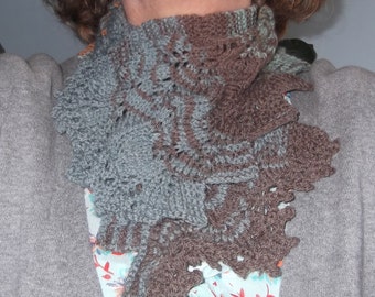 Hand Knitted Lace Scarflet