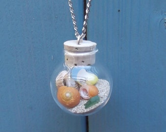 Glass Globe & Shell Pendant
