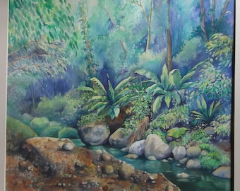 Original Watercolour Painting - Rainforest, St. Lucia