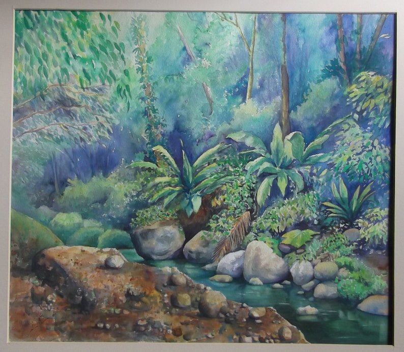 Original Watercolour Painting Rainforest St. Lucia Etsy UK