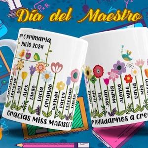 Teachers Day Designs Flowers Garden PNG, PSD, Teacher Teacher Sublimation Mugs Cups Templates Instant Download