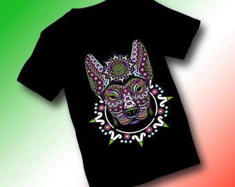 Huichol Aztec Designs Skulls Gods Feriados Nacionais México Vetores DTF Sublimação Camisetas Impressão Preta Download Instantâneo