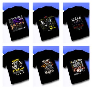 19 Diseños Musica Bandas Rock en español DTF Fondos Obscuros Artistas Cantantes grupos PNG Descarga instantánea