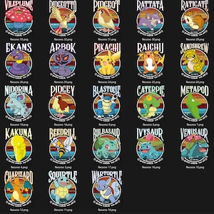 150 POKEMON Evolutions Png Design Cartoon PDF, instant download, 150 Pokémon Designs instant download Sublimation DTF multipurpose