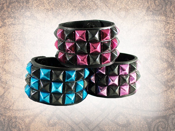 G563 Bracciale In Pelle A Avvolgimento Singolo Da Uomo Con Borchie - Foto 6