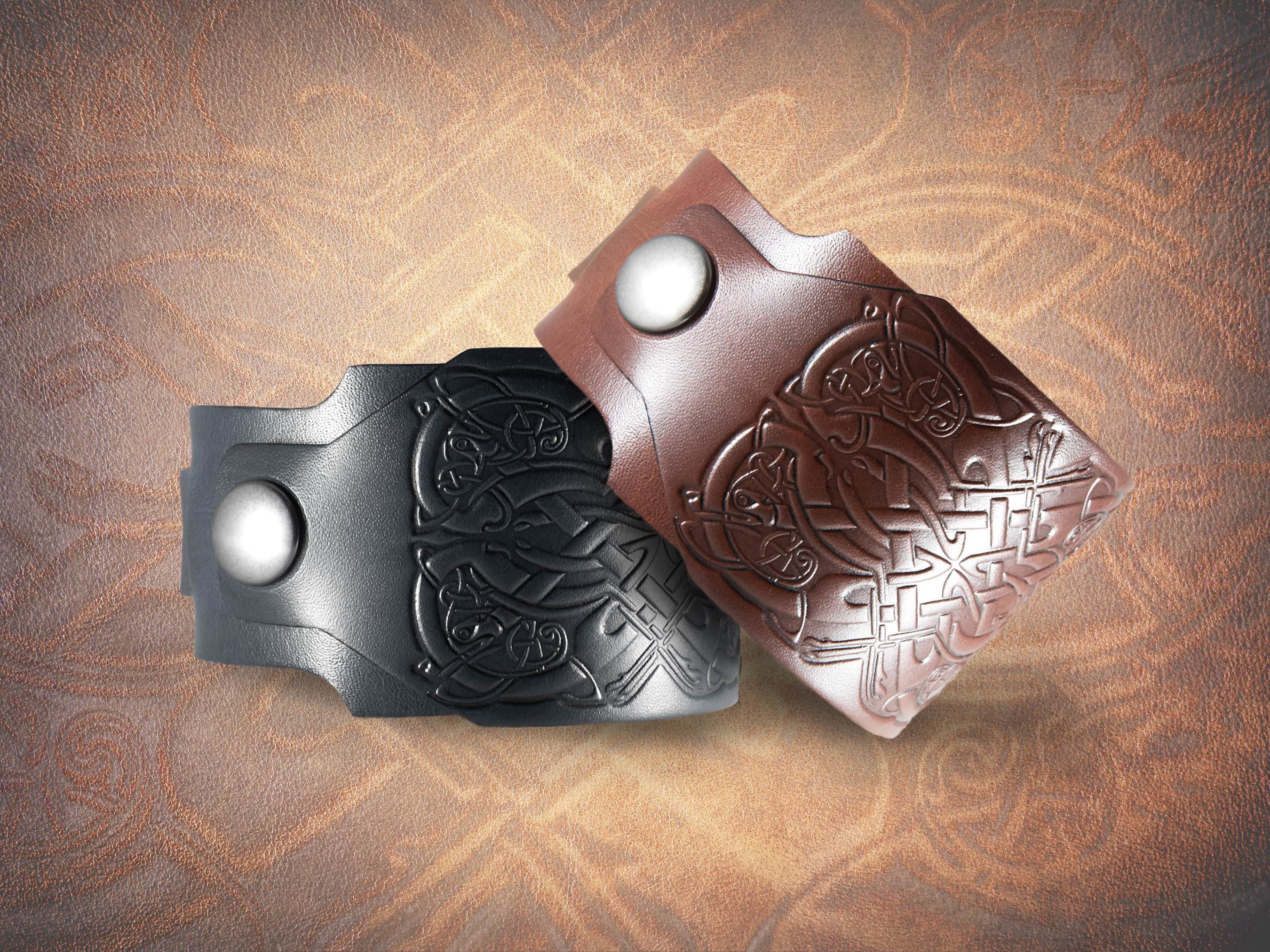 Celtic Hounds - Handmade Covered Apple Watch Cuff Samsung Iwatch