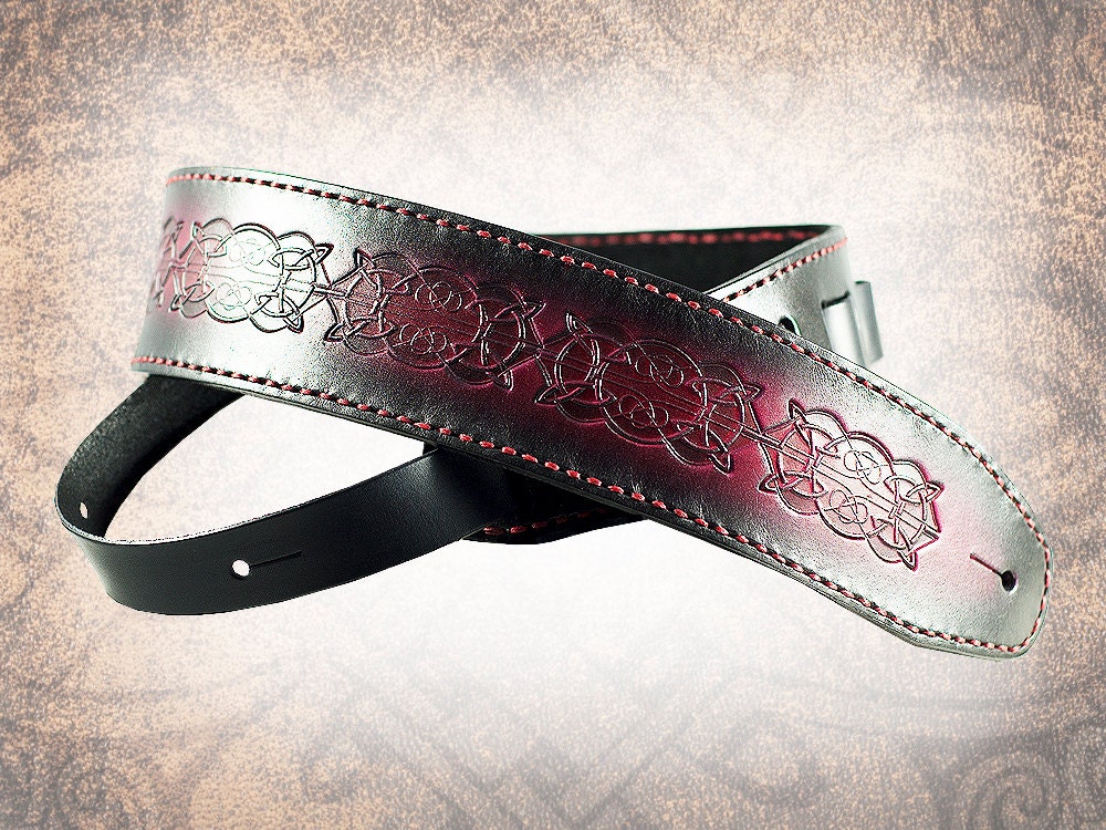 Handmade Leather Guitar Strap Solid Full Grain Italian Leather Celtic –  Labyrinth Leather